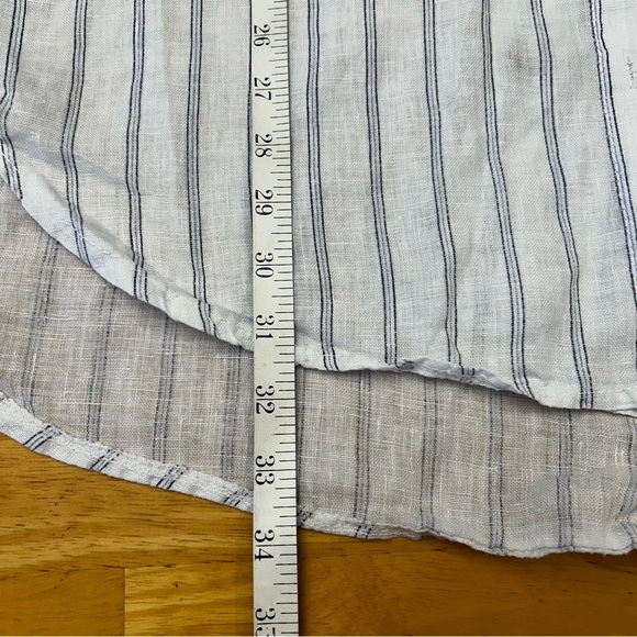 ROSEMARINE Linen Striped Button-Down Shirt Dress / Cover-up - Picture 4 of 7